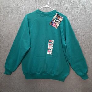 Vintage Hanes Sweatshirt Womens XL Aqua Crewneck Sweater Grunge 1990s Y2K